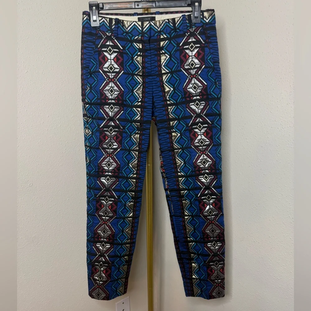 J Crew Maddie Jacquard geometric print pants - Picture 1 of 5